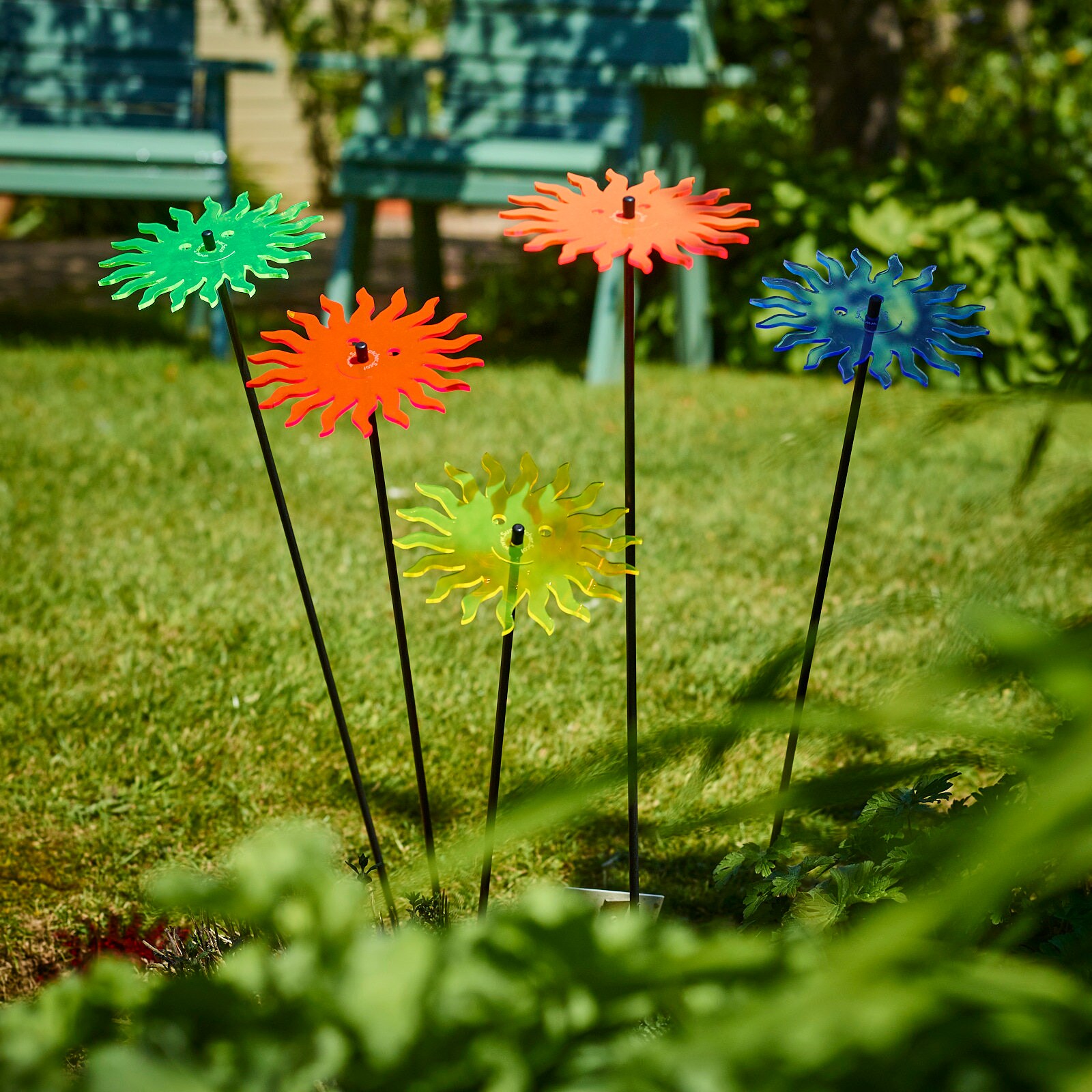 Large Garden Décor Ornaments Set of 5 'Smiling Sun' Etsy
