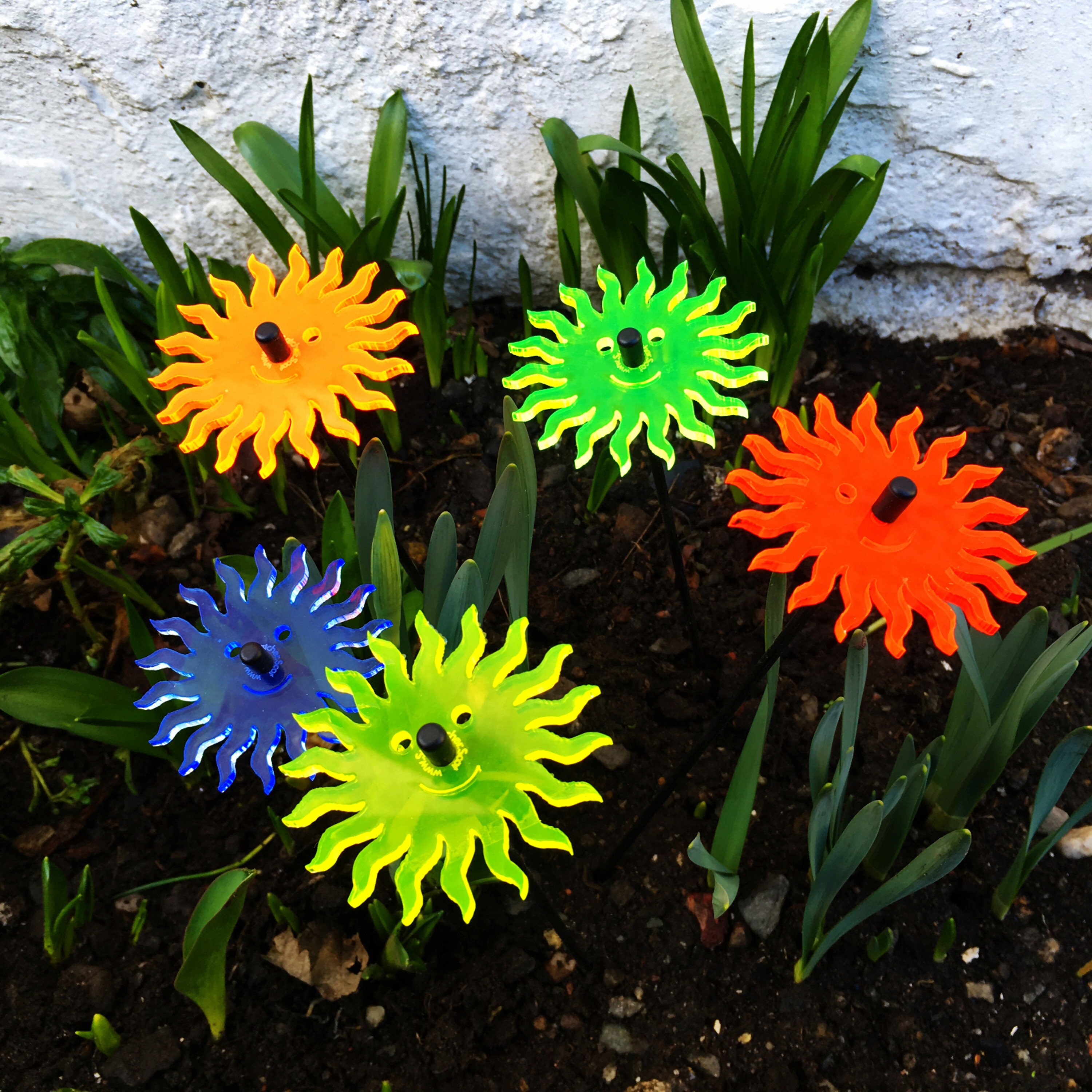 Small Garden Décor Ornaments Set of 5 'Smiling Sun' Etsy