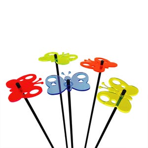 Peacock Butterfly Sun Catcher Garden Stakes: Glowing Decor, Set of 5, Large