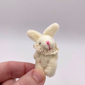 Dollhouse bunny teddy, dollhouse miniature, Easter miniatures, Maileg inspired, one sixth scale.