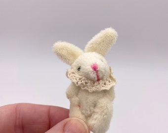 Dollhouse bunny teddy, dollhouse miniature, Easter miniatures, Maileg inspired, one sixth scale.