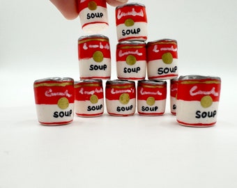 Miniature retro vintage tin of soup, Dollhouse food, 1/6th scale, dollhouse miniatures, miniature food, miniatures, Maileg.