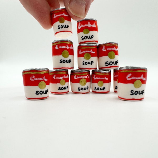 Miniature retro vintage tin of soup, Dollhouse food, 1/6th scale, dollhouse miniatures, miniature food, miniatures, Maileg.