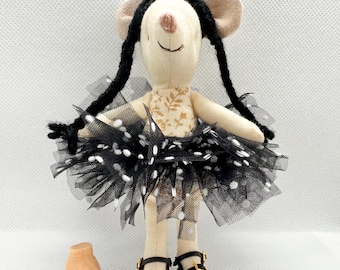 Gothic girl outfit for Maileg mouse, Halloween dress up, fit Maileg big sister.