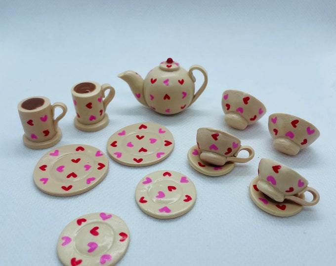 Miniature Emma Bridgewater Tea Set, Maileg Tea Set, Dollhouse Tea Set