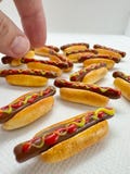1 miniature Hotdog in paper bag 6th scale, dollhouse food, Maileg Mouse, miniatures, fimo.