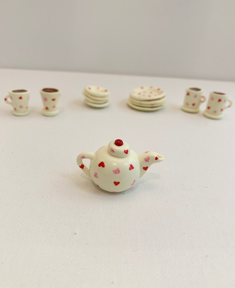 Emma Bridgewater inspired pink hearts dolls house Teapot ,Maileg Emma Bridgewater inspired pink hearts dolls house Teapot ,Maileg