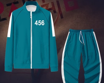 Squid Game Tracksuits Jacket Pants Costume Adult Man Woman Green