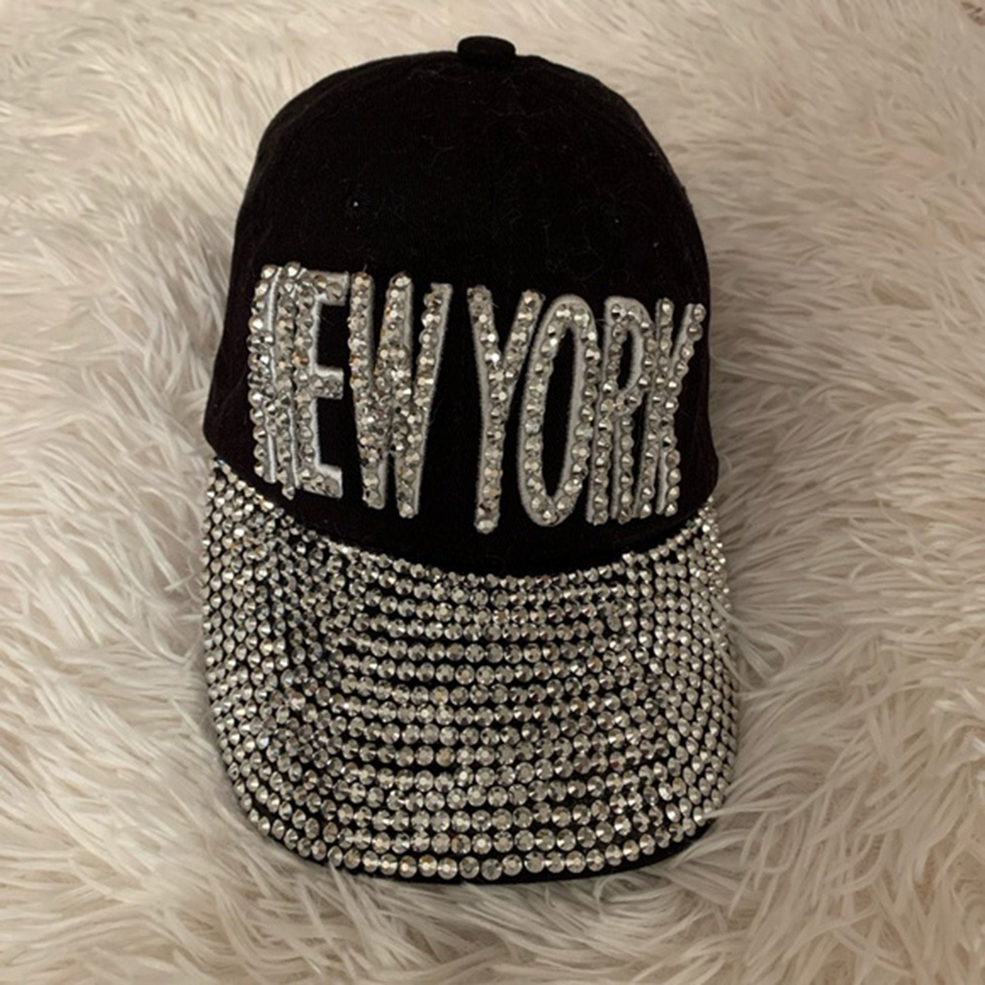 Black New York Bling Hat / Baseball Cap Etsy