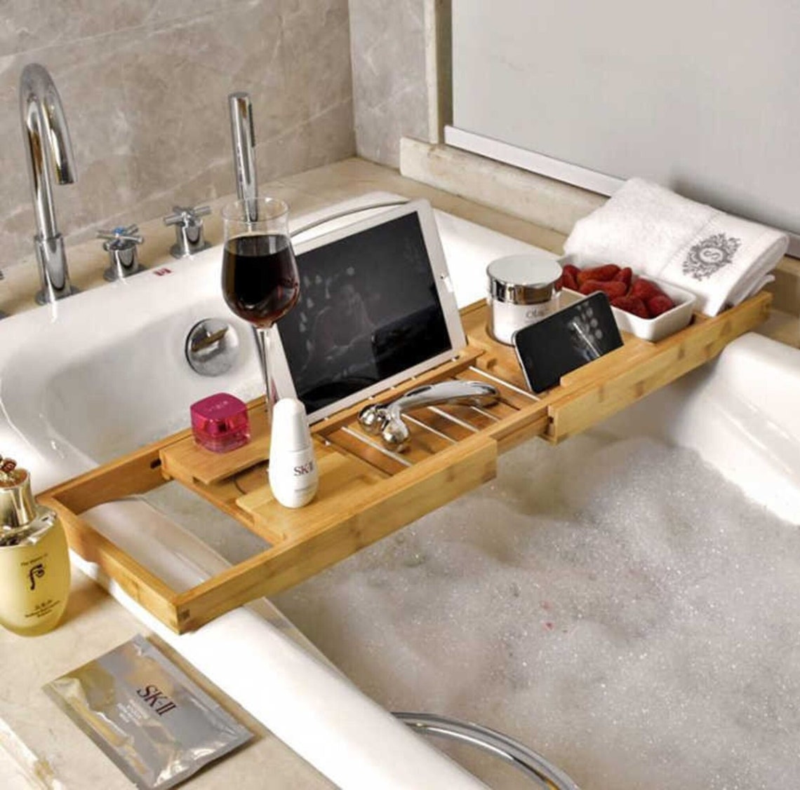 Bath Caddy Tray for Tub Bath Trays Tables Accessories Etsy
