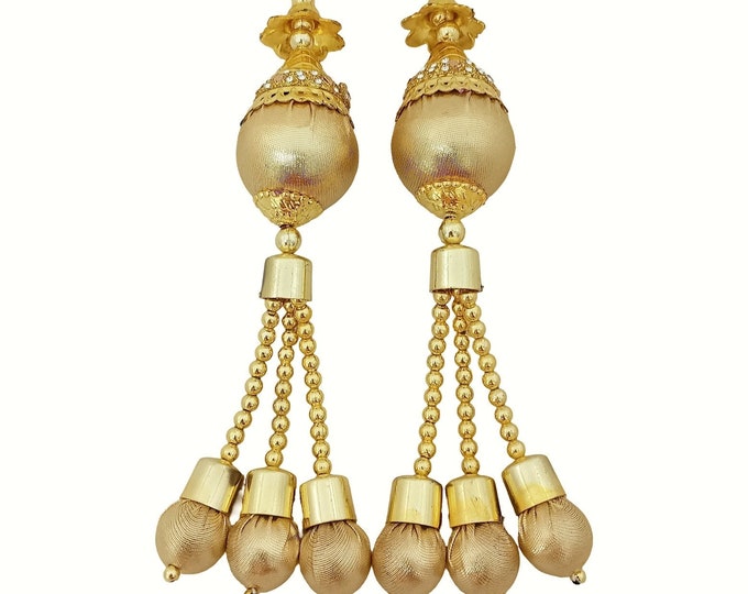 Latkan for Lehenga Choli embellishment handmade decorative tassels Gold (Set of 2 Tassels)