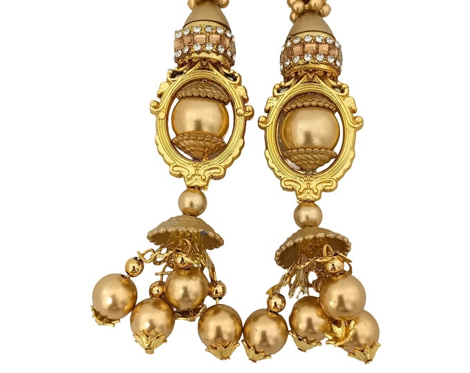 Gold Beaded Saree Tassels (Set of 2)