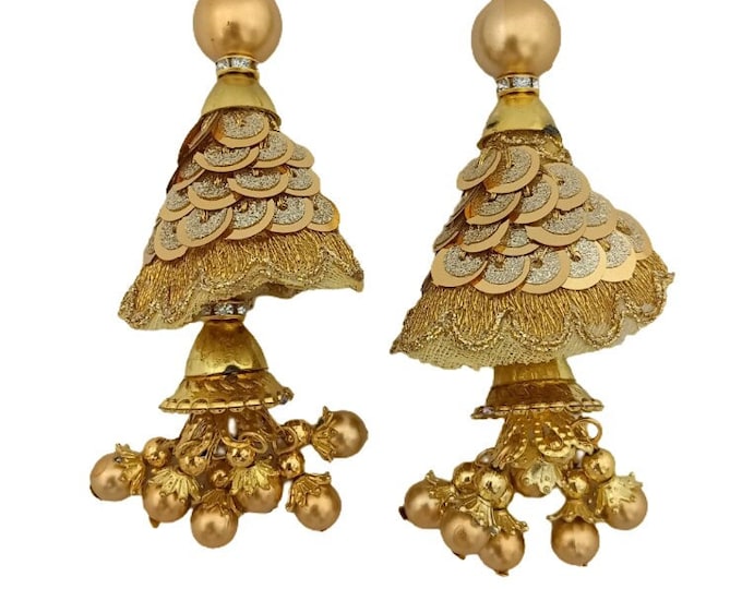 gold tassels for blouse hangings ornament home decor craft supplies (Set of 2 Tassels)