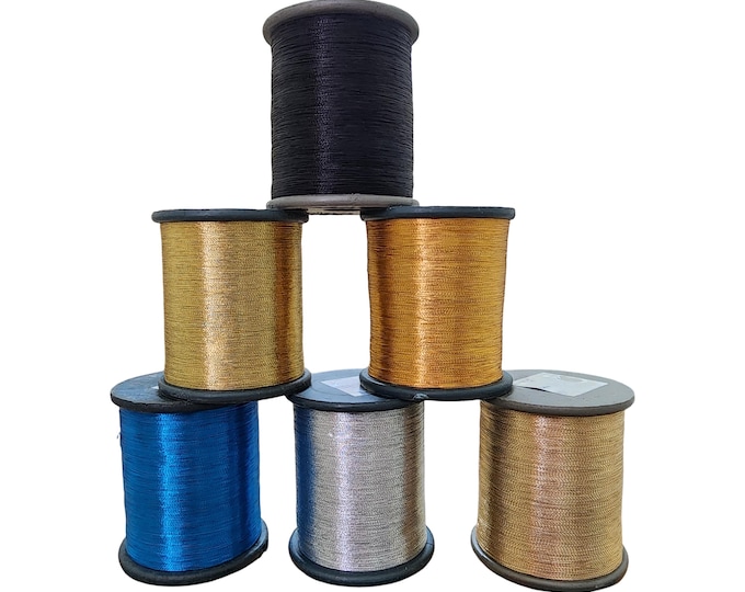 Metallic Zari Thread, 1000 Meters for Hand Embroidery