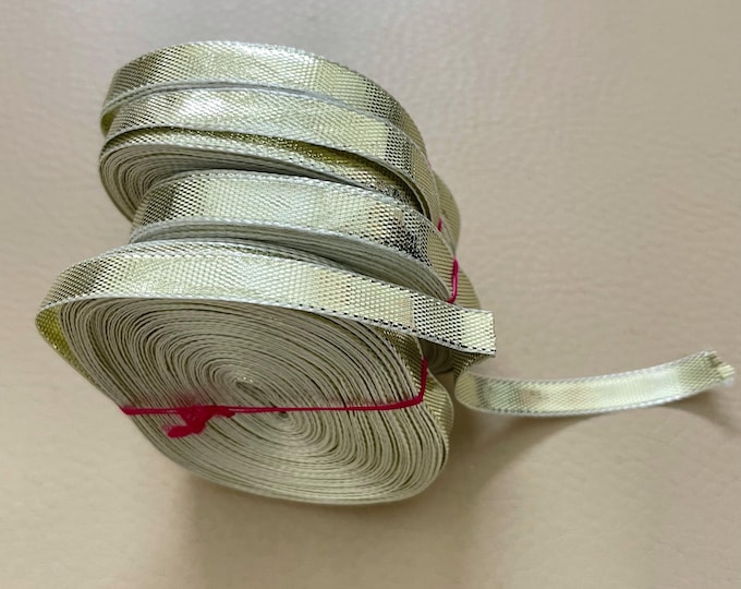 Lite Gold Gota Patti Ribbon – Metallic Indian Trim, 8mm, 4 Rolls