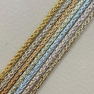 Metallic geflochtene Bastel-Schnüre - Gold, Silber, Kupfer - 3 mm für Schmuck & Dekoration - 3 Meter
