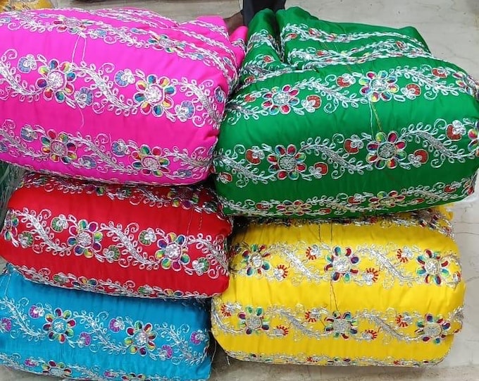 Fabric by the yard gold embroidered silk 44” wide fabrics cut to measure