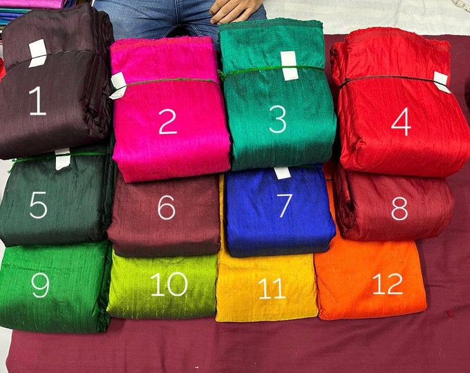 Handloom Raw Silk Fabric pure dupion silk for Dress Making Fabric Wedding Dresses Material by Yard