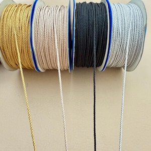 Cordoncino intrecciato oro e argento per lavori creativi fai da te (9 iarde, 2 mm)