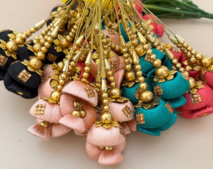 Thread Tassels for Blouse, Lehenga, and Dupatta. Traditional Indian Latkan Set of 2