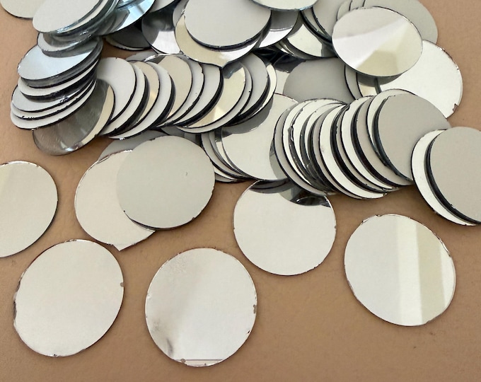 Round Craft Mirrors | Embroidery Shisha Appliques for Sewing & DIY - 25 pcs