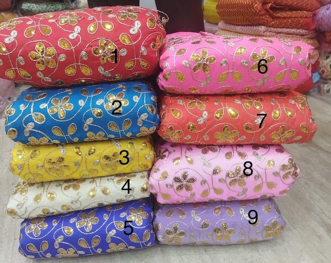 Indian embroidered fabric by the yard 44” wide