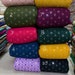 Designer Georgette Magenta Mirror Embroidered Fabric Pre Cut 1 Meter FAB05