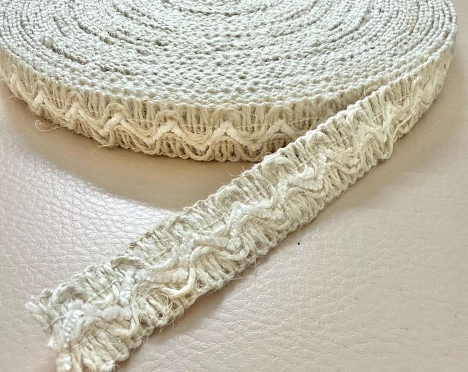 Natural Jute Lace Ribbon Trim, Rustic Burlap, 9 Yards