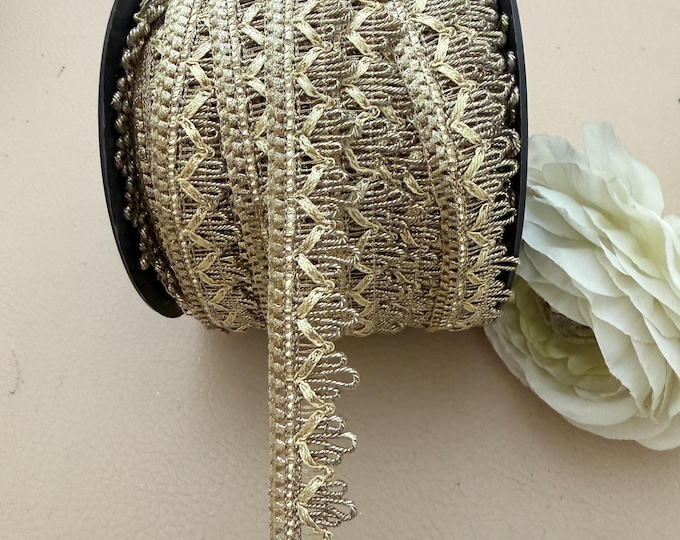 Gold Decorative Lace Trim 9 Yards Sewing Craft Border Ribbon