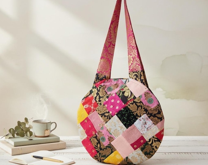 Handmade Patchwork Hobo Bag | Bohemian Silk Sari Purse