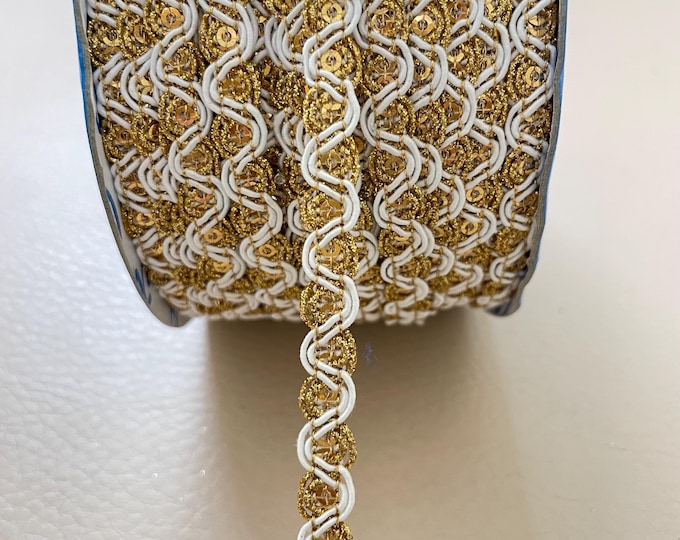 Braided Trim with Scalloped Gold Edge - 3 Yards