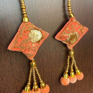 Peach Tassel Latkan for Lehenga Dresses HandBags Embroidered Fabric Blouses Dupatta Home Decoration Embellishment Wedding Dress for Women