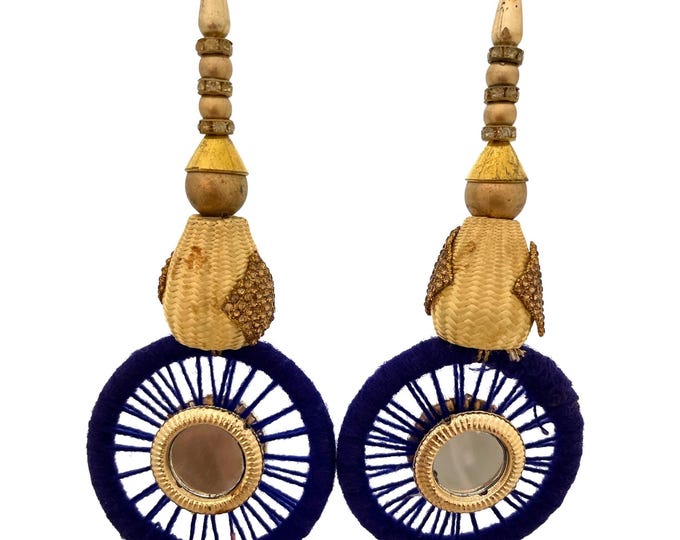 Blue Lehenga Latkan Set, Handmade Indian Tassel Accessory