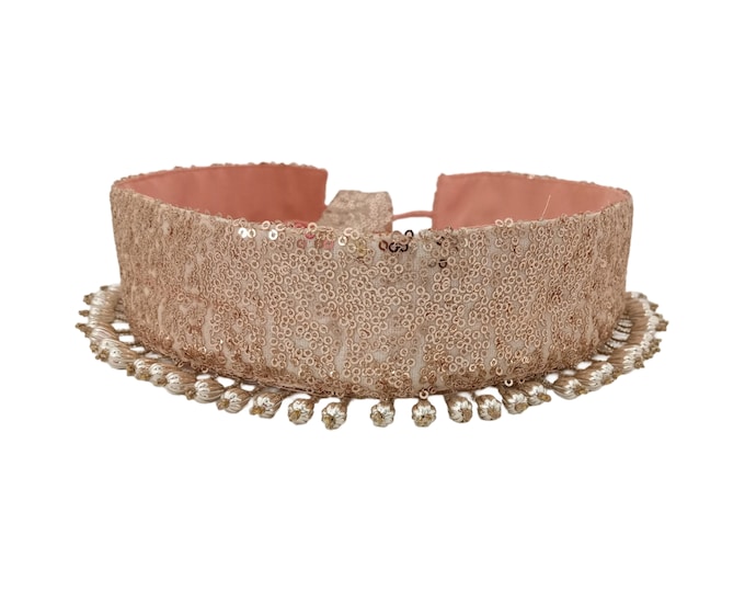 Rose gold belt wedding sash sequins sparkly belts for women