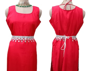 Mirror work wedding sash  silver waist belt for women dresses sarees embroidered waist bands