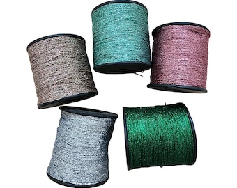 Glitter Yarn Cord, Non Stretch, 250 Meters for Jewelry Making
