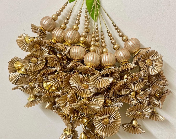 Gold Bridal Latkan | Handmade Gota Patti Tassel | Lehenga Blouse Dangles | Festive Decor Tassels | Set of 2 Tassels