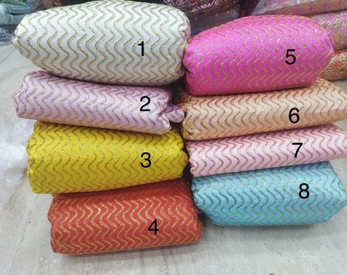 Designer silk embroidered fabric by yard width 44 inches