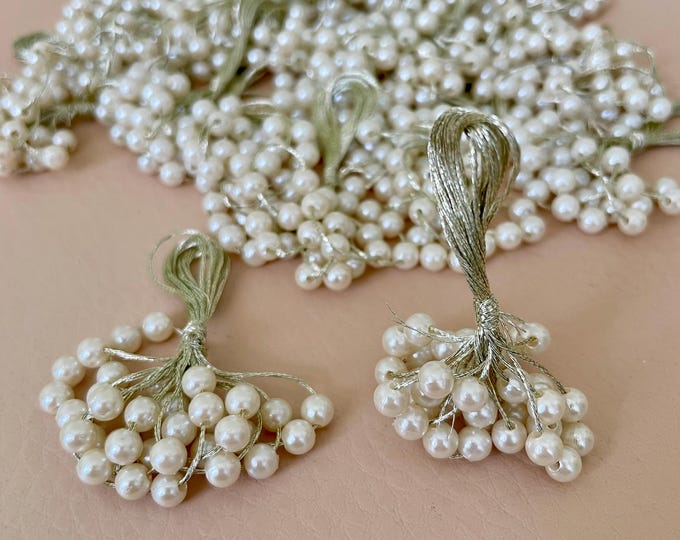 Pearl Beaded Tassels, Saree Blouse Latkan, Indian Craft Supplies (25 Pieces)