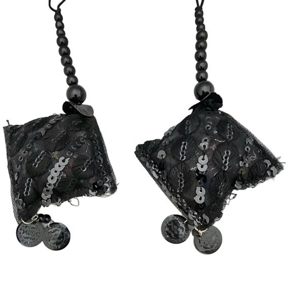 Black Beaded Latkan Tassels for Lehenga Blouse Saree Dresses