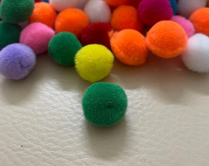 Mini Craft Pom Poms | Multi-Color Variety Pack - 100 Balls 10 mm Size