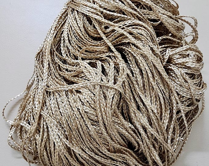 Gold Metallic Braid Trim – 5mm Braided Cord, Jewelry Making, Sewing (3 Yards)