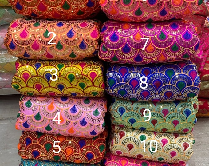 embroidery Fabric for women Apparel Sewing Craft Material 44” wide Lehenga fabric by yards