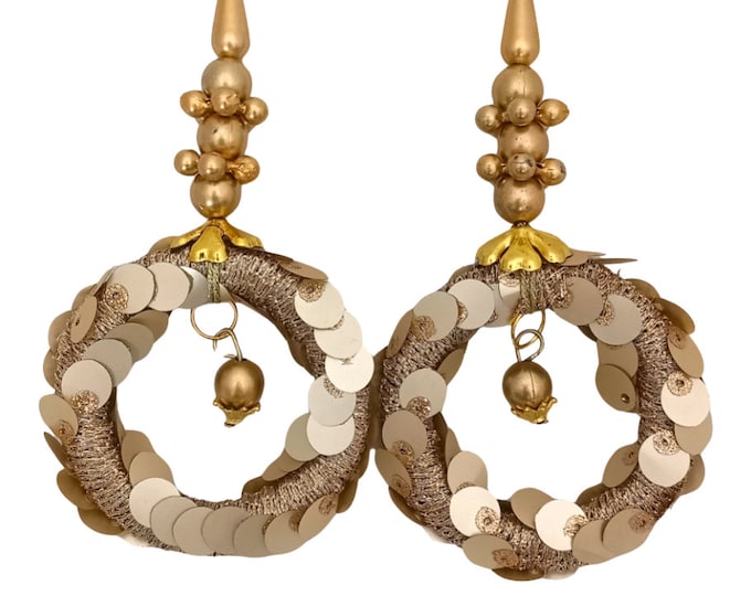 Gold Sequin Latkan Tassels: Lehenga Blouse Decoration (Set of 2)