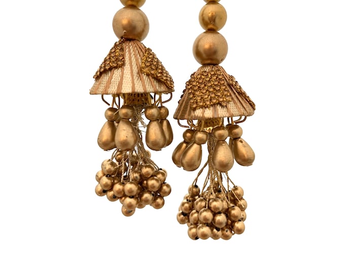Elegant Gold Latkan for Sarees & Lehenga (Set of 2 Tassels)