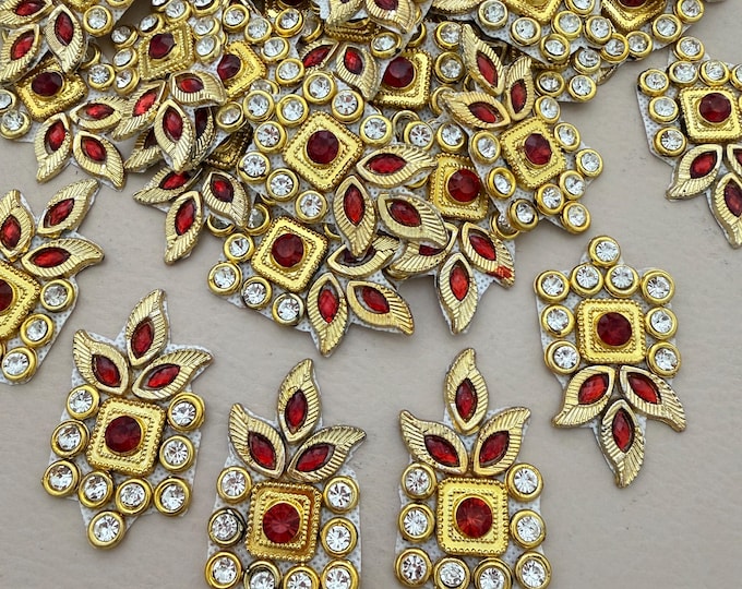 Floral Patches Applique for Bridal Wear, Embroidery, DIY Crafts Pack of 10