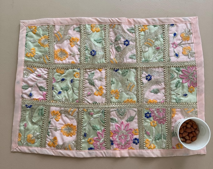 Handmade Pastel Floral Patchwork Placemat