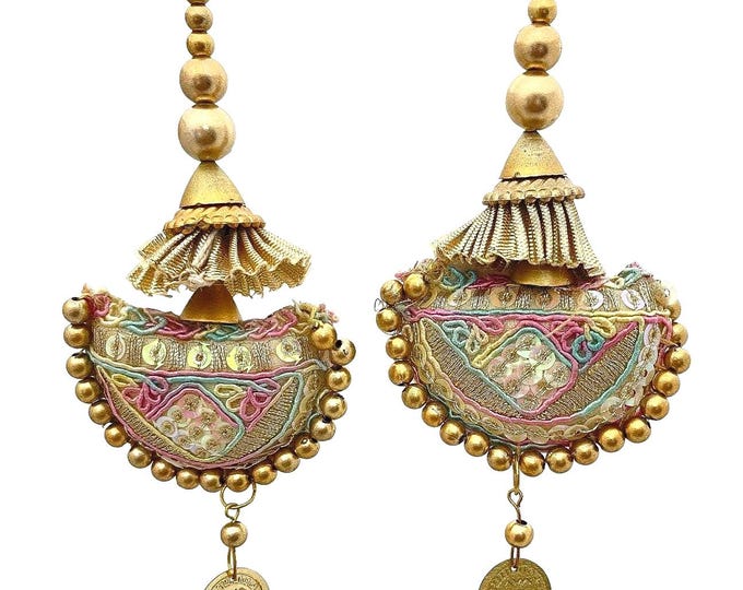 Gota Work Lehenga Latkan | Indian Wedding Tassel Set