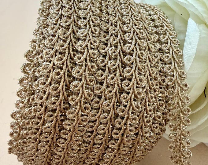 Metallic Scalloped Edge Braid Trim Cord- 9 Yards