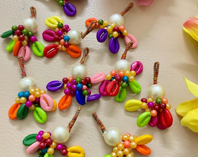 Pack of 10 | Colorful Beaded Tassels | DIY Jewelry Making Charms | Boho Ethnic Craft Supplies